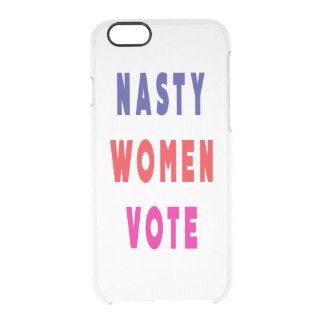 Navy Blue Red Pink Magenta Nasty Women Vote Clear iPhone 6/6S Case