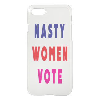 Navy Blue Red Pink Magenta Nasty Women Vote iPhone SE/8/7 Case