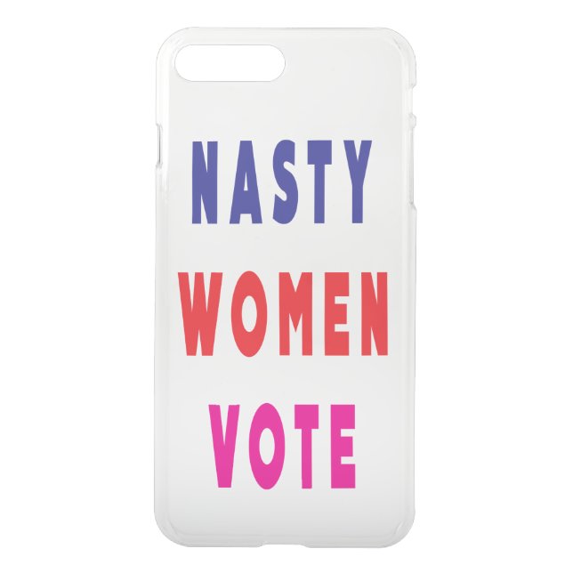 Navy Blue Red Pink Magenta Nasty Women Vote Uncommon iPhone Case (Back)