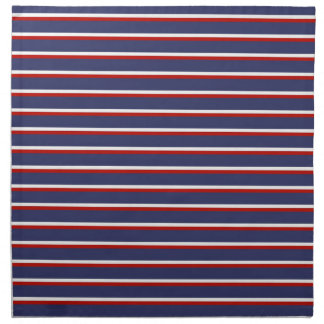Navy Blue Red Stripe Pattern Cloth Napkin