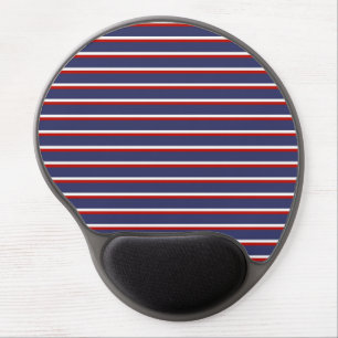 Navy Blue Red Stripe Pattern Gel Mouse Pad