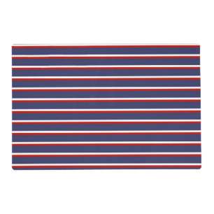 Navy Blue Red Stripe Pattern Placemat