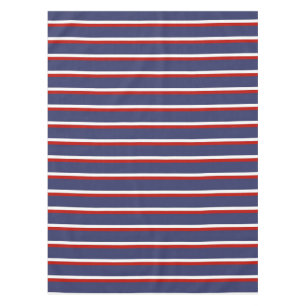 Navy Blue Red Stripe Pattern Tablecloth