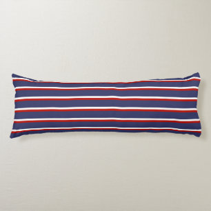 Navy Blue Red Striped Modern Stylish Pattern Body Pillow
