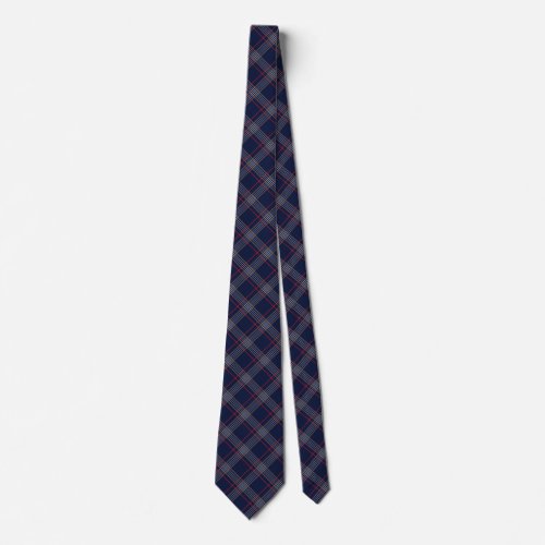 Navy Blue Red Stylish Plaid Argyle Pattern Neck Tie