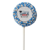 Navy Blue Red Typography Graduation Cake Pops Chocolate Dipped Oreo Pop