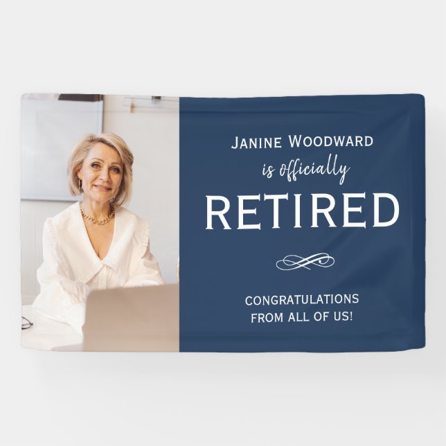 Navy Blue Retirement Party welcome sign (Horizontal)