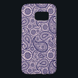 Navy Blue Retro Paisley Over Pink Background Samsung Galaxy S7 Case<br><div class="desc">Navy blue vintage paisley pattern over light pink background you can change by changing designs background color. It comes in revised colors. Blue paisley has a transparent background.</div>