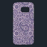Navy Blue Retro Paisley Over Pink Background Samsung Galaxy S7 Case<br><div class="desc">Navy blue vintage paisley pattern over light pink background you can change by changing designs background color. It comes in revised colors. Blue paisley has a transparent background.</div>