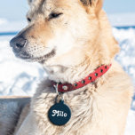 Navy Blue Retro Pet ID Tag<br><div class="desc">Navy Blue</div>