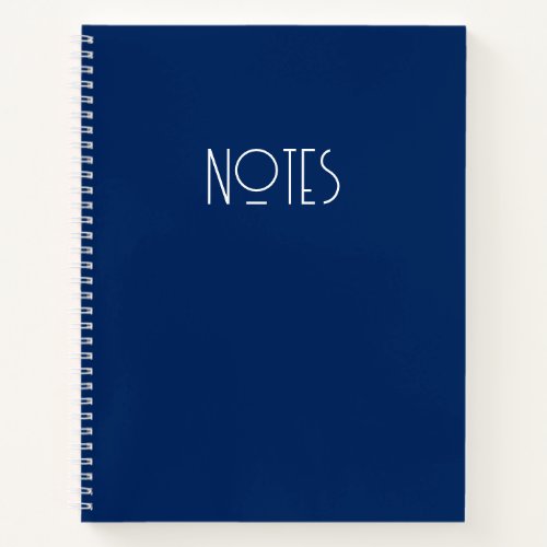 Navy Blue Retro Style Notes Notebook
