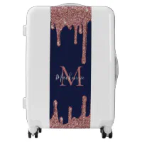 It navy and rose 2025 gold suitcase