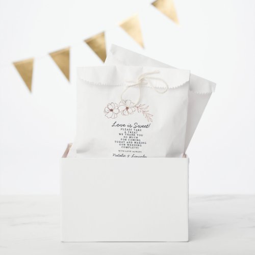 Navy Blue  Rose Gold Foil Love is Sweet Treat Favor Bag