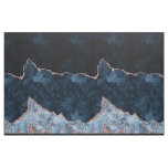 Navy Blue Rose Gold Watercolor Agate Gilded Marble Fabric