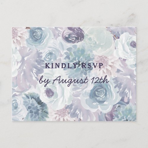 Navy Blue  Rose Gold Wedding Meal Choice RSVP Postcard