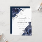 Navy Blue Roses & Dress Silver Quinceanera Party