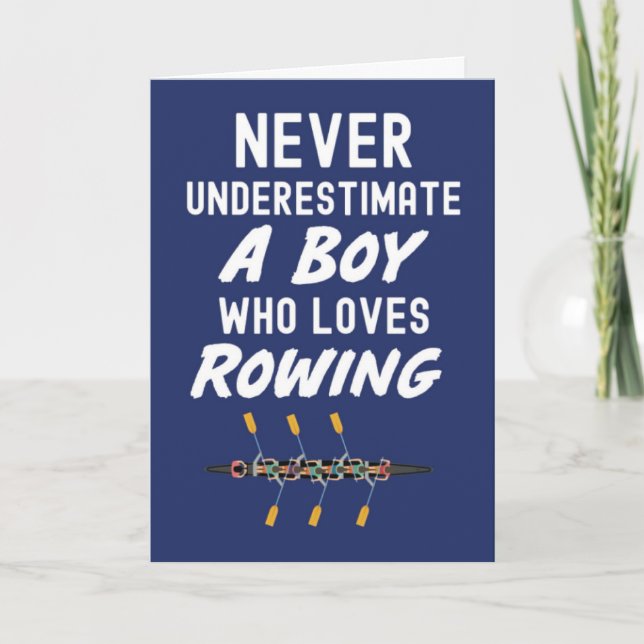 Navy Blue Rowing Cards For Boys (Front)