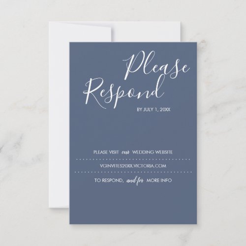 Navy Blue RSVP Card Wedding Website