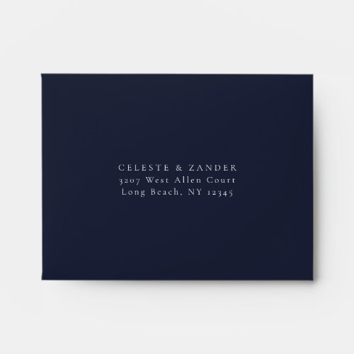 Navy Blue RSVP Return Address Envelope