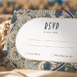 Navy Blue RSVP Wedding Insert Vintage Art Nouveau Invitation<br><div class="desc">Navy Blue Art Nouveau Vintage wedding RSVP card by Alphonse Mucha in a floral, romantic, and whimsical design. Victorian flourishes complement classic art deco fonts. Please enter your custom information, and you're done. If you wish to change the design further, simply click the blue "Customize It" button. Thank you so...</div>