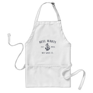 Navy Blue Rustic Anchor Custom Boat Name Adult Apron