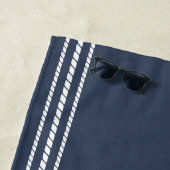 Navy Blue Rustic Oars Personalized Lake House Beach Towel (In Situ)