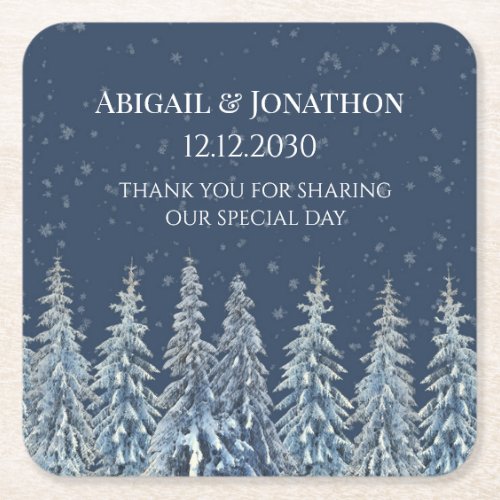 Navy Blue Rustic Winter Forest Wedding