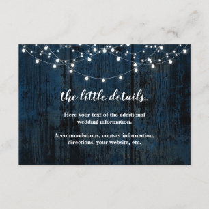 Navy Blue Rustic Wood Enclosure Card