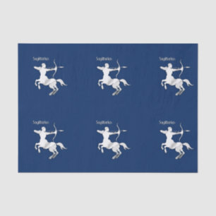 Navy Blue Sagittarius Zodiac Tissue Paper