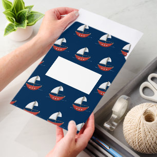 Navy Blue Sailboat Chic Nautical Envelope Mailers