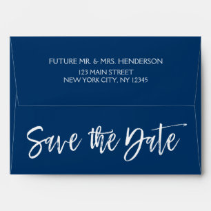 Navy Blue Save the Date Envelope