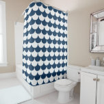 Navy Blue Scallop Shower Curtain