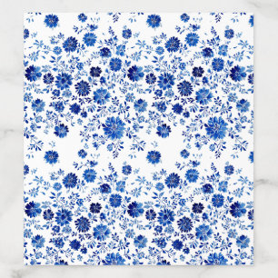 Navy Blue Scalloped Floral  Envelope Liner
