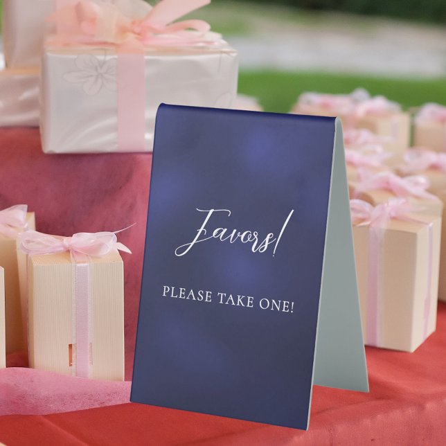 Navy blue script favor sign (Creator Uploaded)
