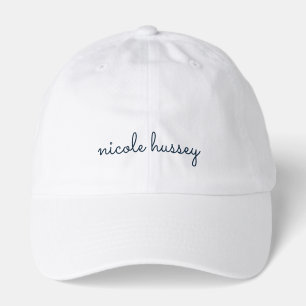 Navy Blue Script   Stylish Monogram Modern Hat