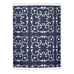 Navy Blue Scroll Design Lamp Shade