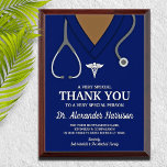 Navy Blue Scrubs Medical Professional Thank You Award Plaque<br><div class="desc">Fun,  dark navy blue scrubs medical professional thank you keepsake. Perfect for anyone in the medical profession from nurse,  doctor,  therapist,  or any specialist in the medical field.</div>