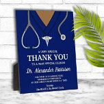 Navy Blue Scrubs Medical Professional Thank You Plaque<br><div class="desc">Fun, dark navy blue scrubs medical professional thank you plaque. Perfect for anyone in the medical profession from nurse, doctor, therapist, or any specialist in the medical field. To edit the skin tone section of the design, just click customize, background and then slide the color bar to match the perfect...</div>