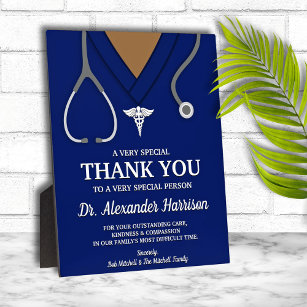 Navy Blue Scrubs Medical Professional Thank You Plaque