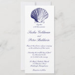 Navy Blue Sea Shells Wedding Invitation at Zazzle