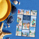 Navy Blue Seaside Photo Collage Beach Christmas Holiday Card<br><div class="desc">Navy blue customizable beach family photo collage Christmas card with your favorite tropical photos in the sun. Add 9 of your favorite memories from your island vacation to the coast. Beautiful coastal holiday cards with a clean,  modern photograph layout and pretty white script.</div>