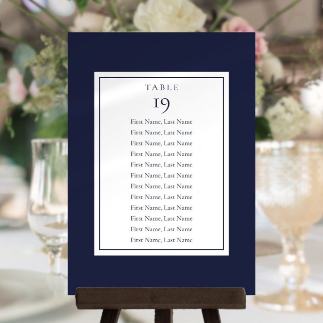 Navy Blue Seating Chart Table Number (Navy Blue Seating Chart Table Number)