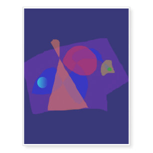Navy Blue Serious Face Abstract Painting Temporary Tattoos