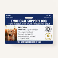 Navy Blue Service Dog 2 Logo & Photo ID