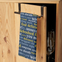 Navy Blue Shakespeare Insult Funny Literature Kitchen Towel