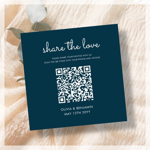 Navy Blue  Share The Love QR Code Enclosure Card