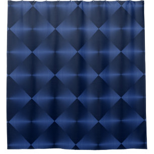 Navy Blue Sheen Blocks Shower Curtain