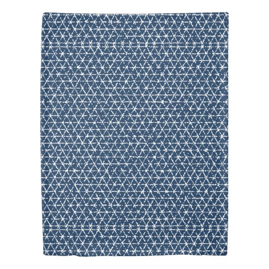 Navy Blue Shibori Geometric Tessellation Duvet Cover Zazzle Com