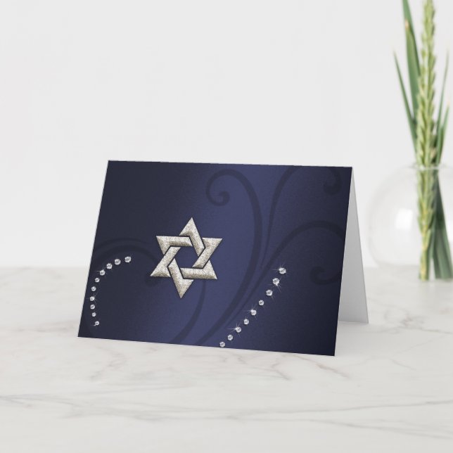 Navy Blue Shimmer w/ Silver Star Card (Front)