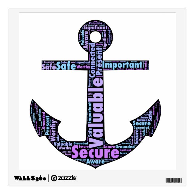 Navy Blue Ship's Anchor Nautical Wall Sticker (Front)